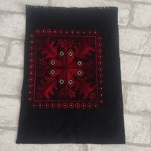 Red and Black Embroidered Tapestry handmade cross stitch pattern